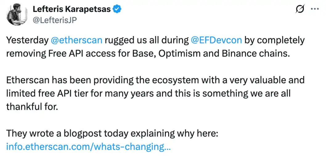 Etherscan surpresa cobra! Expôs acidentalmente as contradições de dependência de dados do ecossistema Ethereum
