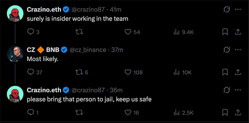 CZ：Trust Wallet 錢包將賠付用戶資產損失，失竊金額達 700 萬美元