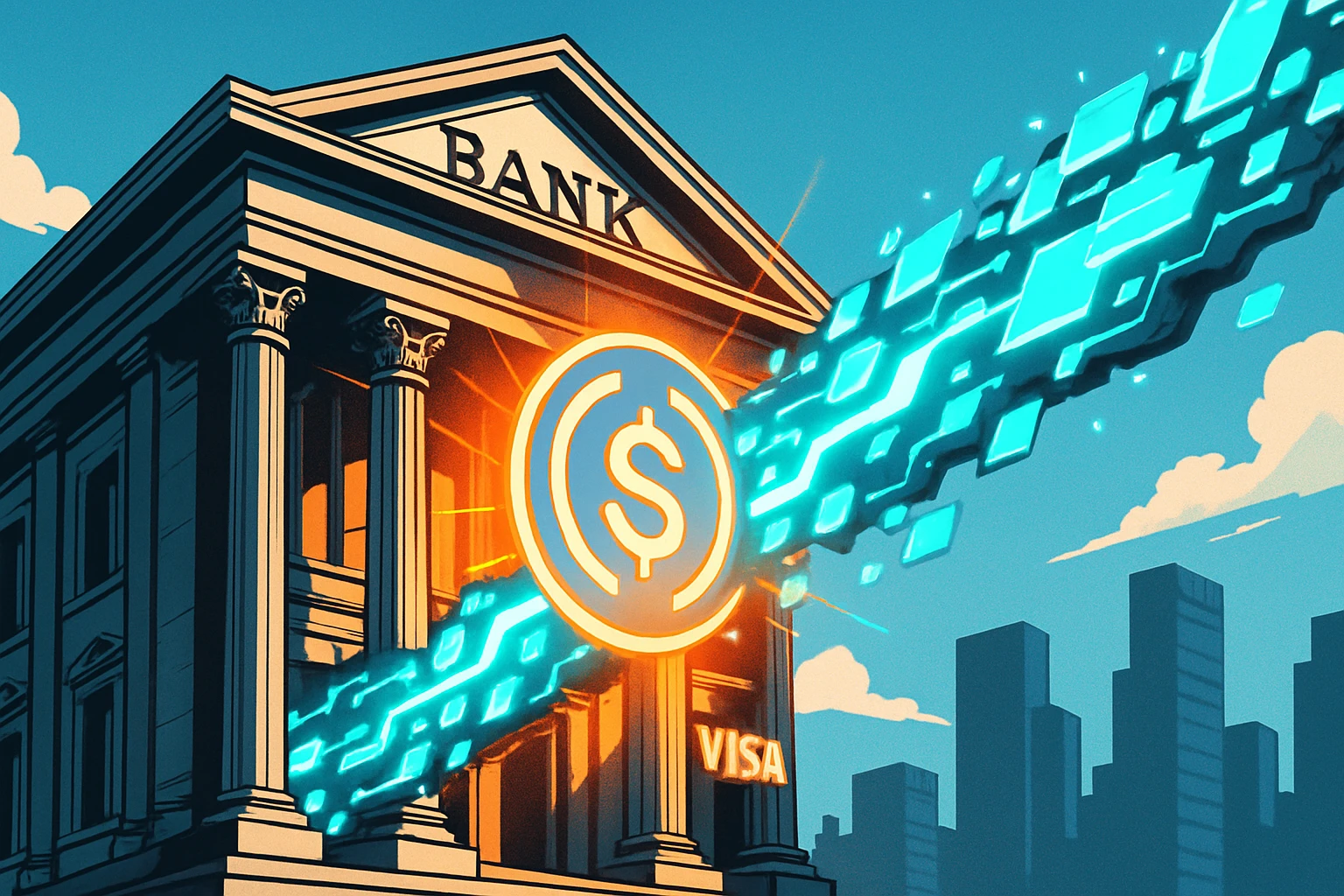 تطلق Visa تسوية العملة المستقرة USDC في الولايات المتحدة، ويتعاون بنكان لكسر فراغ عطلة نهاية الأسبوع